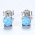 Cute Fashion 925 Sterling Silver Opal Stud Earrings